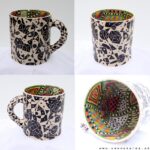 large, colorful teacup