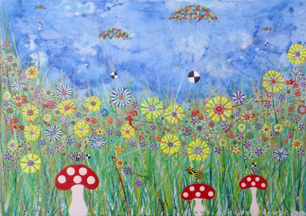 meadow with parachutes